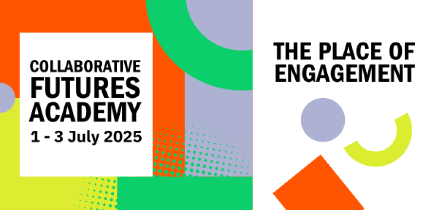 Colourful banner with the name and dates of the 2025 Collaborative Futures Academy